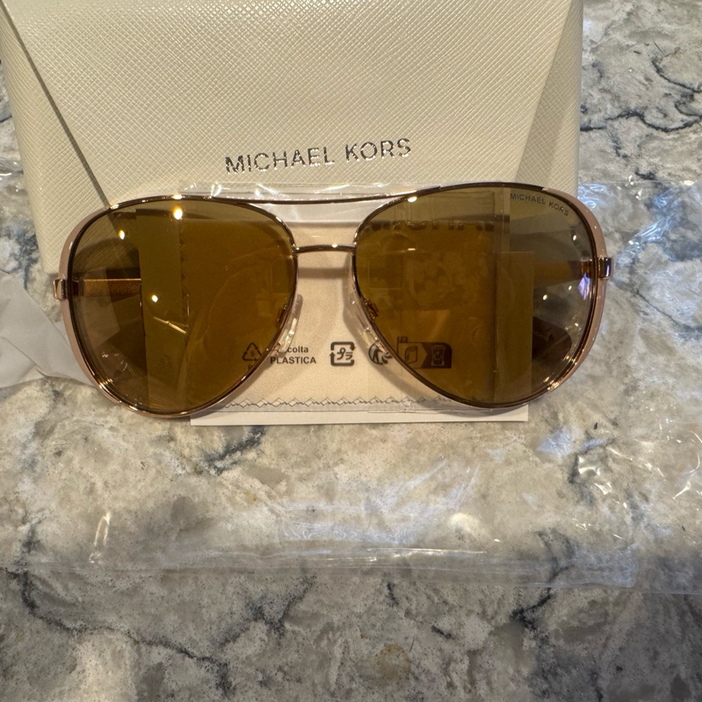 Michael Kors Rose Gold/Taupe Chelsea Sunglasses New